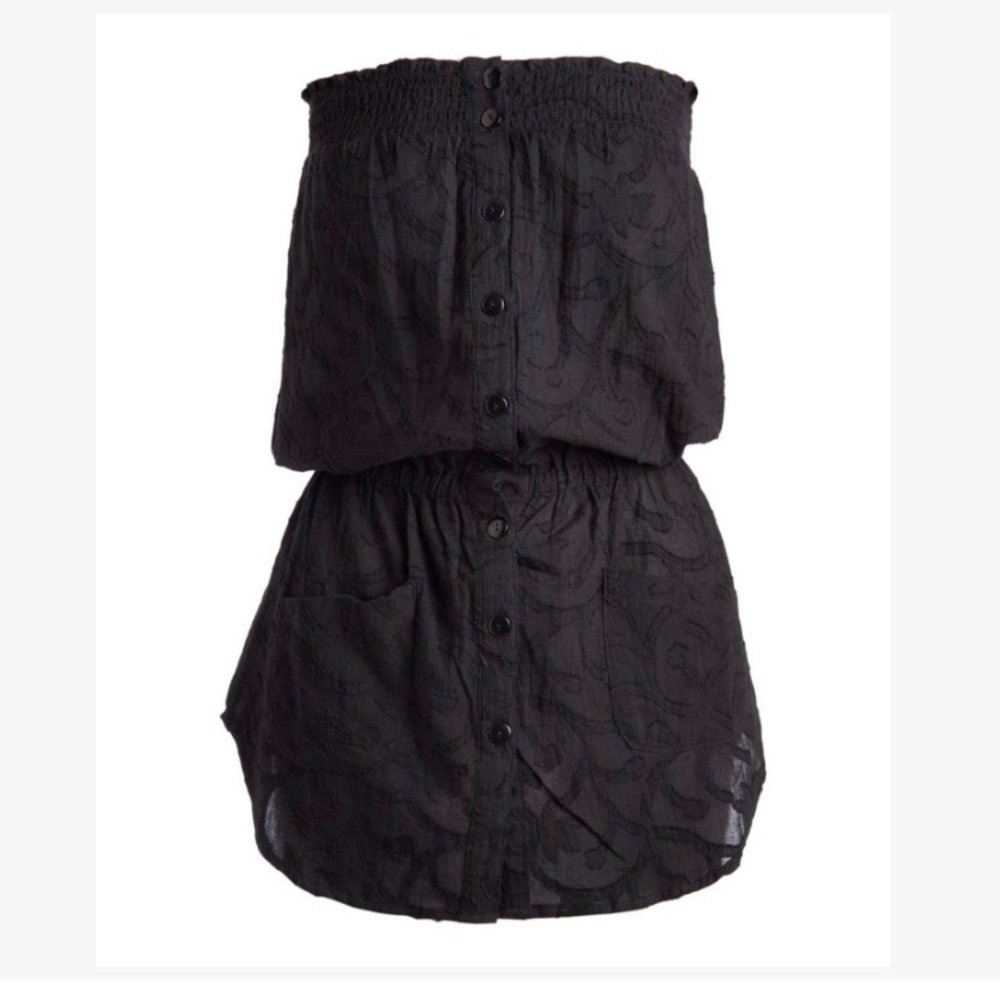 Black Sleeveless Floral Cover-Up